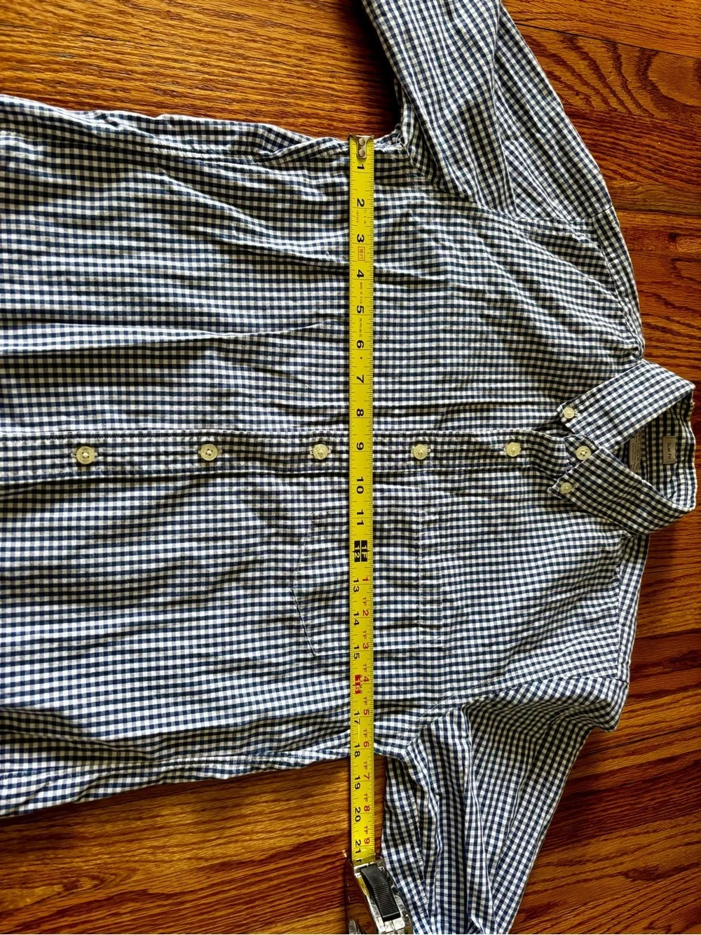 J. Crew Men’s Slim Fit Blue and White Gingham Button-Down Shirt